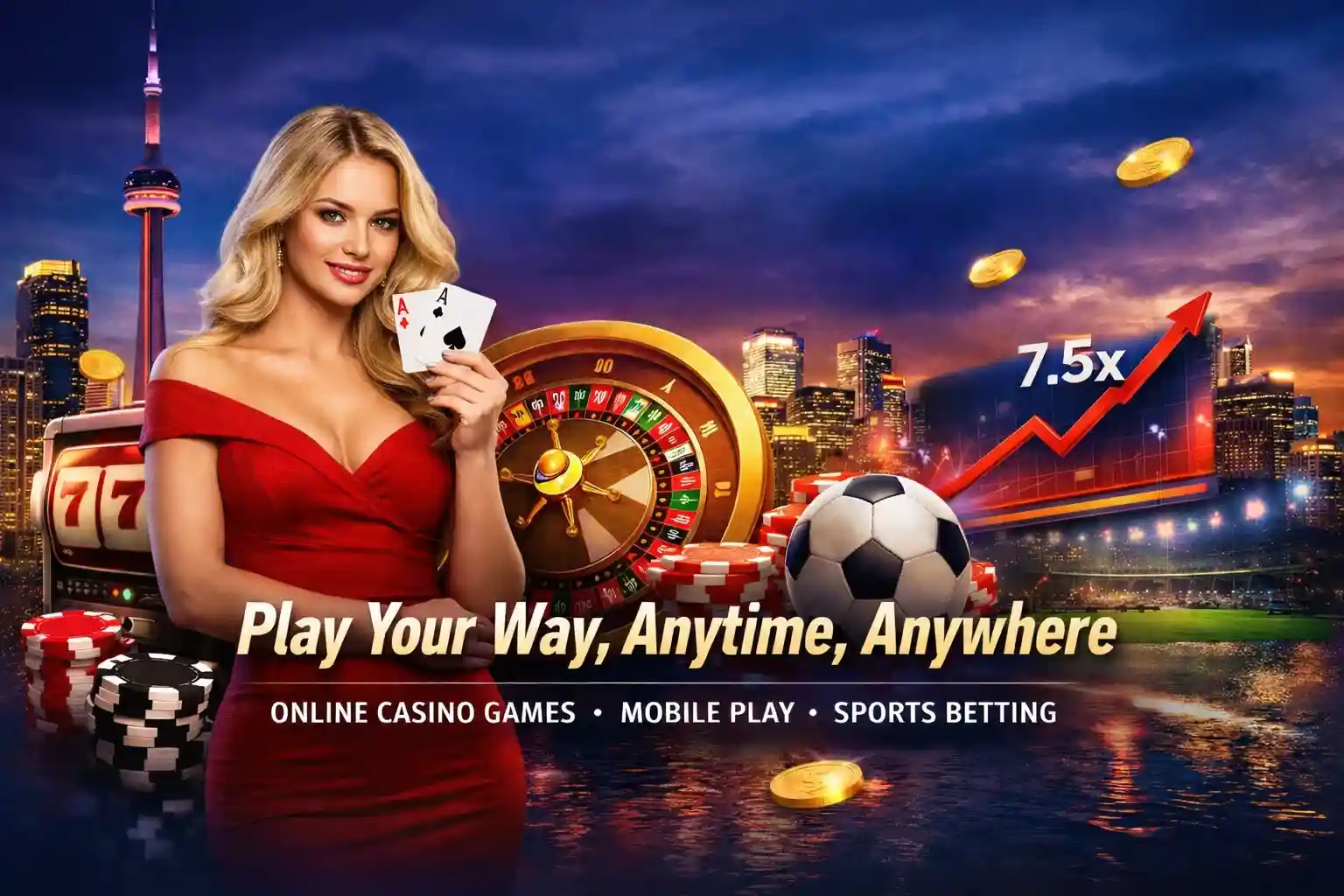 Mobile casino hero banner showing smartphone casino access