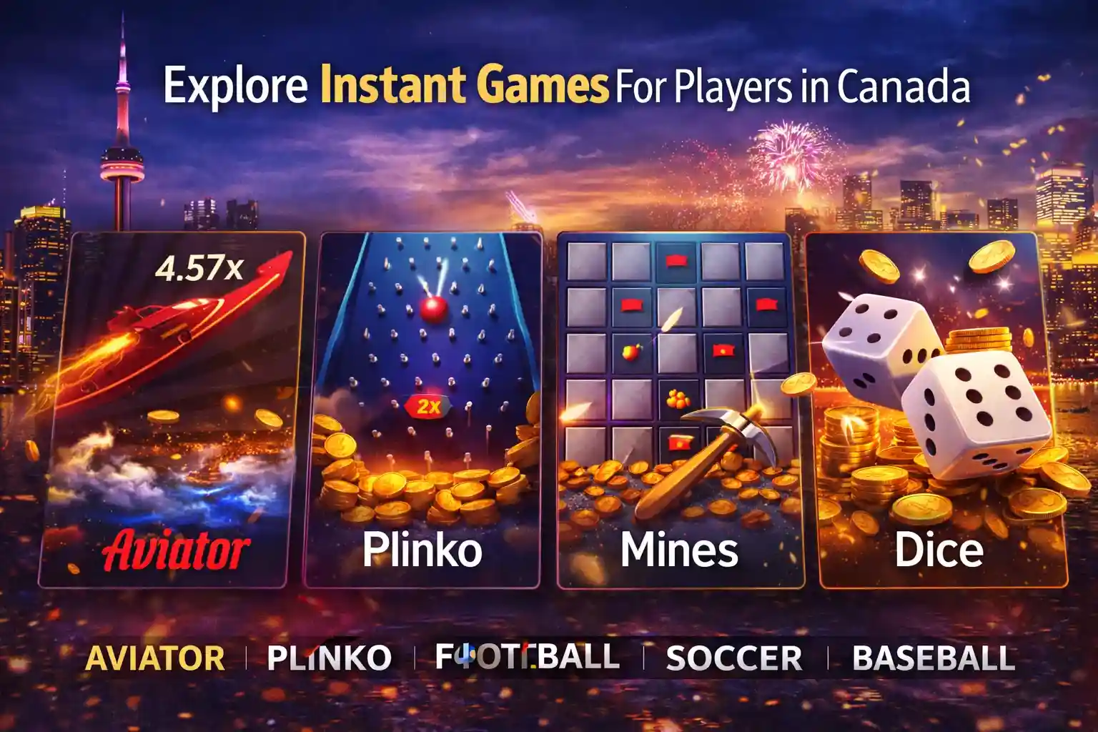 Instant games collage for Canadian players