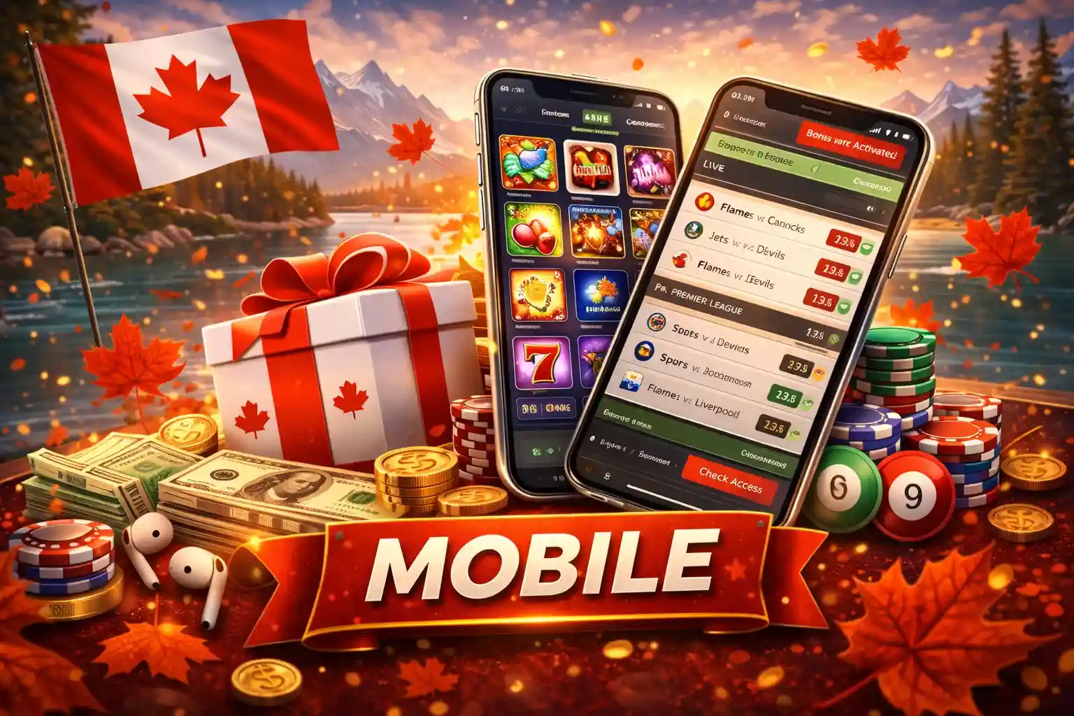 Mobile casino app interface for Canadian players